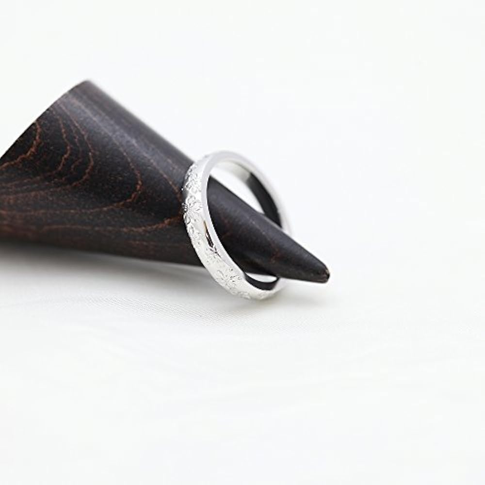 Amazon | 結婚指輪 PT100 手彫り彫刻 桜 プラチナ 18.5号 メンズ